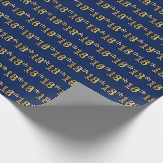Blue, Imitate Gold 18. (Achtzehnte) Veranstaltung Geschenkpapier (Ecke)