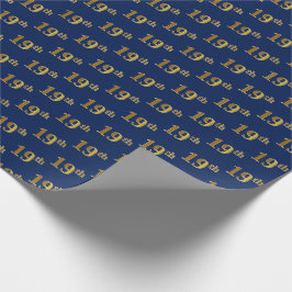 Blue, Imitate Gold 19. (neunzehnte) Veranstaltung Geschenkpapier