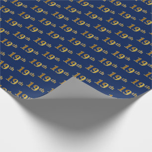 Blue, Imitate Gold 19. (neunzehnte) Veranstaltung Geschenkpapier