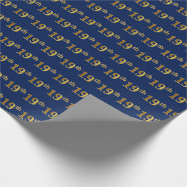 Blue, Imitate Gold 19. (neunzehnte) Veranstaltung Geschenkpapier