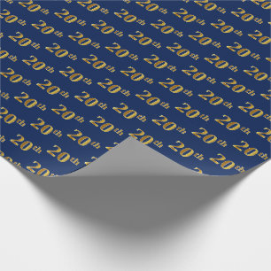 Blue, Imitate Gold 20. (20.) Event Geschenkpapier