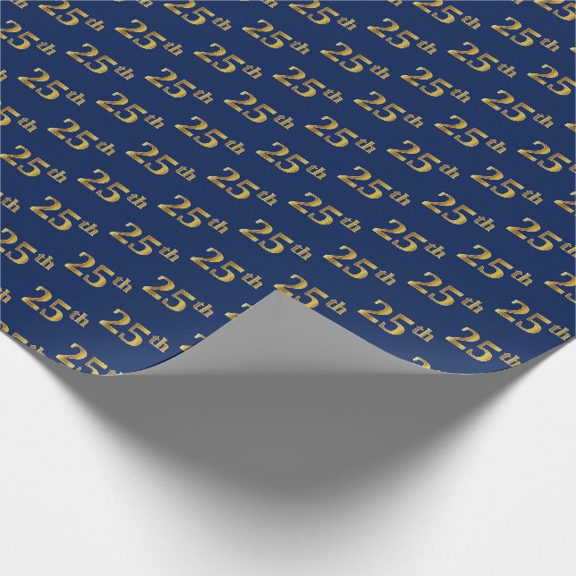 Blue, Imitate Gold 25. (25.) Event Geschenkpapier (Ecke)