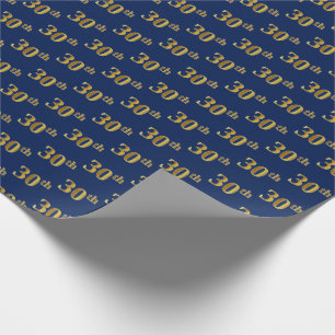 Blue, Imitate Gold 30. (30.) Event Geschenkpapier