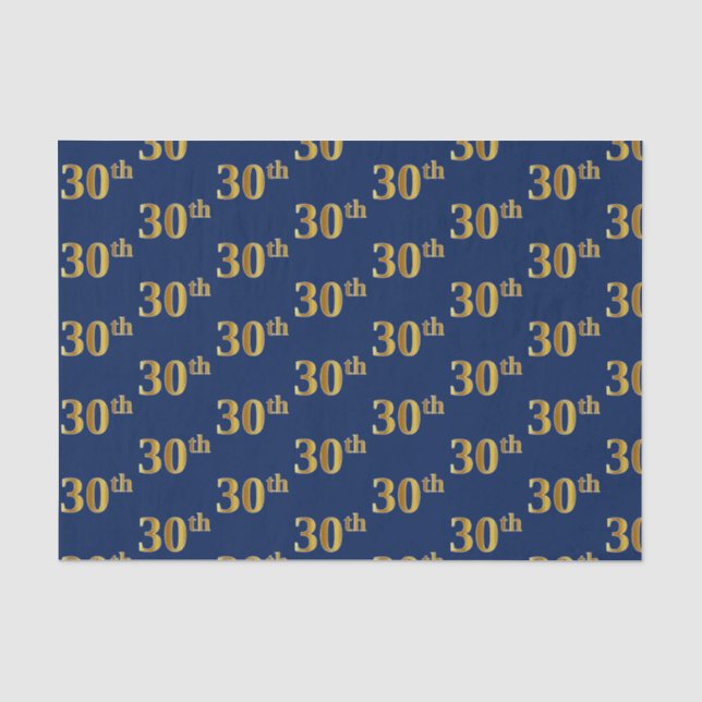 Blue, Imitate Gold 30. (30.) Event Seidenpapier (Vorderseite)