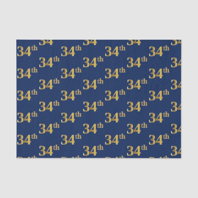 Blue, Imitate Gold 34. (34.) Event Seidenpapier (Vorderseite)