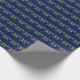 Blue, Imitate Gold 35. (35.) Event Geschenkpapier