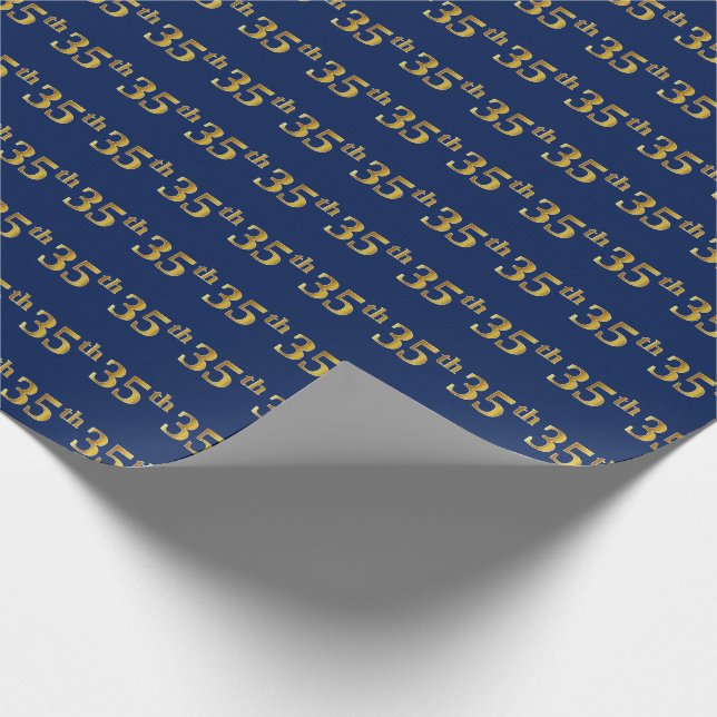 Blue, Imitate Gold 35. (35.) Event Geschenkpapier (Ecke)