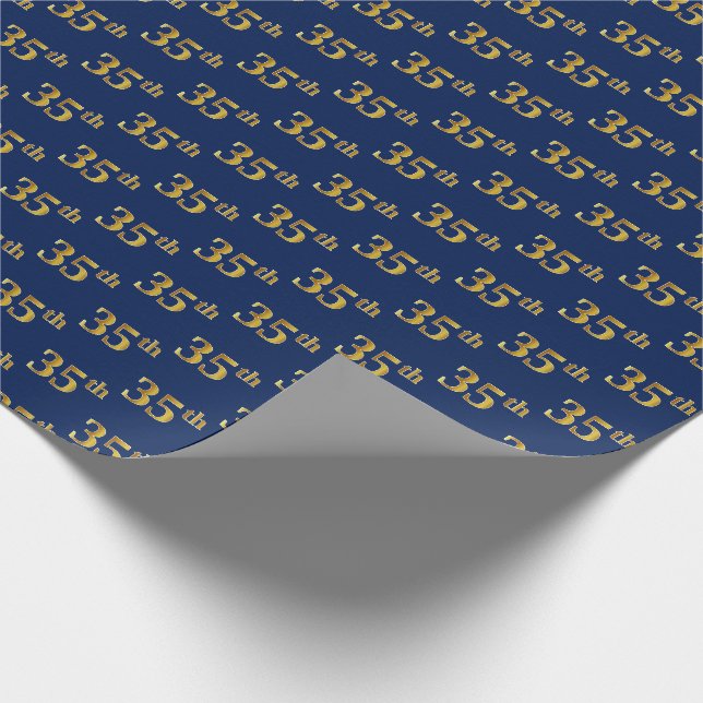 Blue, Imitate Gold 35. (35.) Event Geschenkpapier (Ecke)