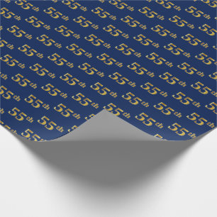 Blue, Imitate Gold 55. (Fünfundfünfzigste) Veranst Geschenkpapier