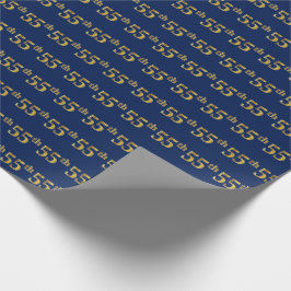 Blue, Imitate Gold 55. (Fünfundfünfzigste) Veranst Geschenkpapier