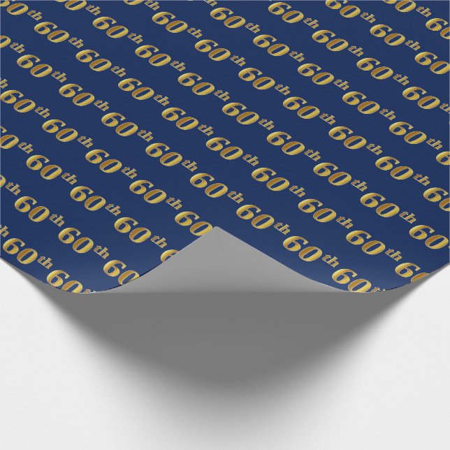 Blue, Imitate Gold 60. (60.) Event Geschenkpapier (Ecke)