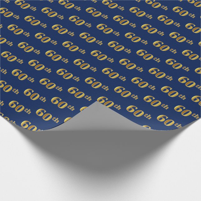 Blue, Imitate Gold 60. (60.) Event Geschenkpapier (Ecke)