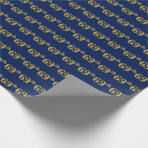 Blue, Imitate Gold 69. (neunundsechzigste) Veranst Geschenkpapier