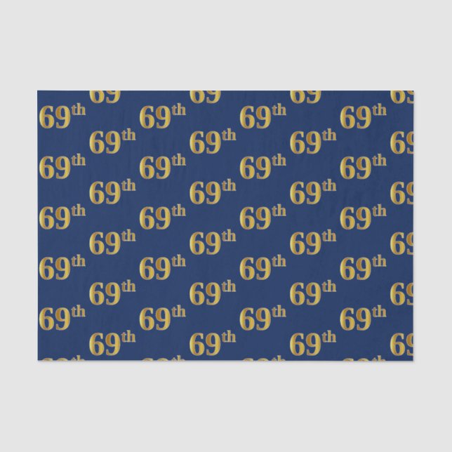 Blue, Imitate Gold 69. (neunundsechzigste) Veranst Seidenpapier (Vorderseite)