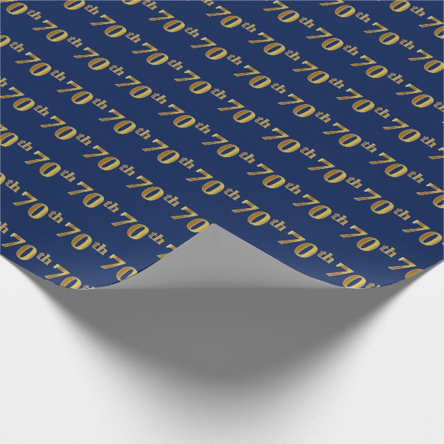 Blue, Imitate Gold 70. (Siebzigste) Veranstaltung Geschenkpapier (Ecke)