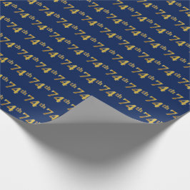 Blue, Imitate Gold 74. (Vierundsiebzig) Event Geschenkpapier