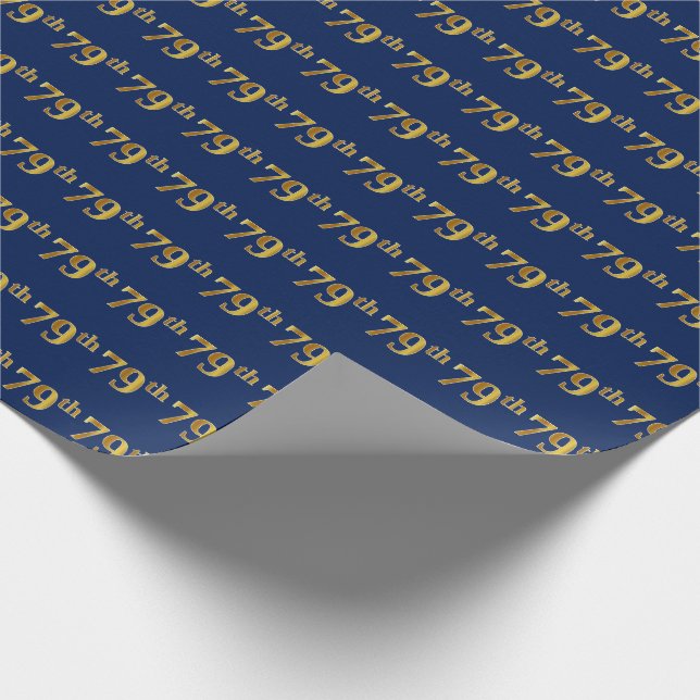 Blue, Imitate Gold 79. (neunundsiebzig) Event Geschenkpapier (Ecke)