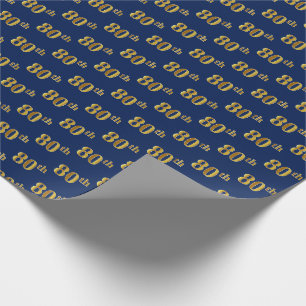 Blue, Imitate Gold 80. (Achtzigste) Veranstaltung Geschenkpapier