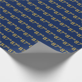 Blue, Imitate Gold 87. (siebenundachtzig) Veransta Geschenkpapier
