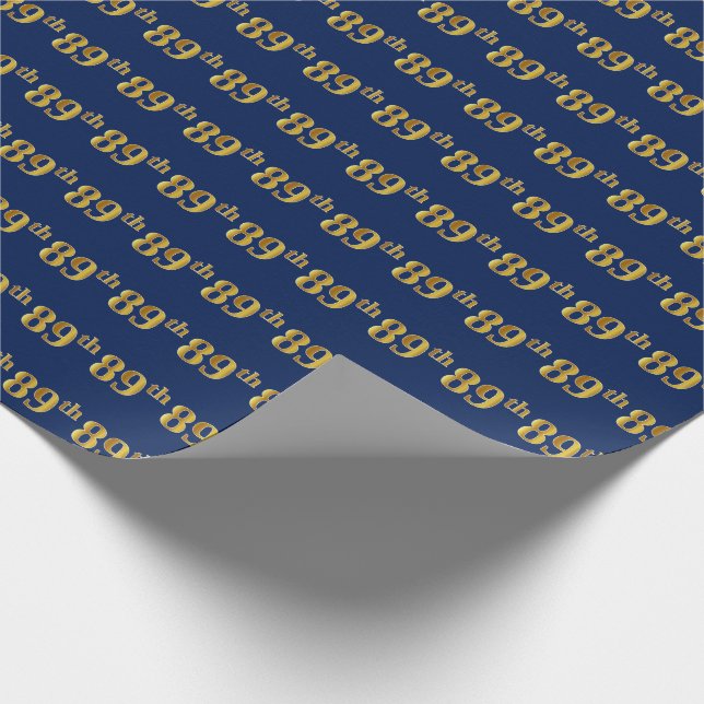 Blue, Imitate Gold 89. (neunundachtzig) Event Geschenkpapier (Ecke)