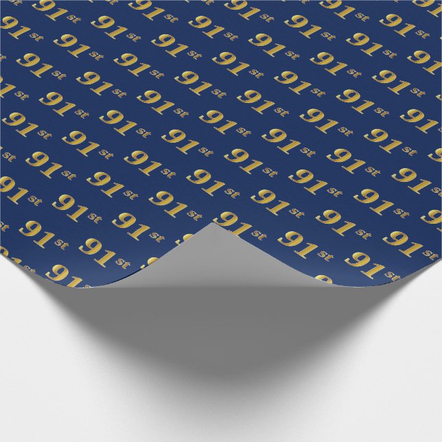 Blue, Imitate Gold 91. (Neunzigste) Event Geschenkpapier (Ecke)