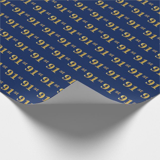 Blue, Imitate Gold 91. (Neunzigste) Event Geschenkpapier (Ecke)