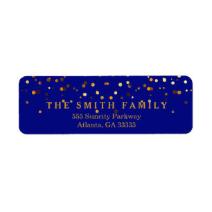 Blue Imitate Gold Glitzer Foil Confetti