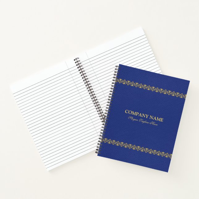 Blue Imitate Leder Vintage goldene Randnotiz Notizbuch (Innenseite)