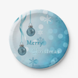 Blue Imitats Glitzer Weihnachtsschmuck Pappteller