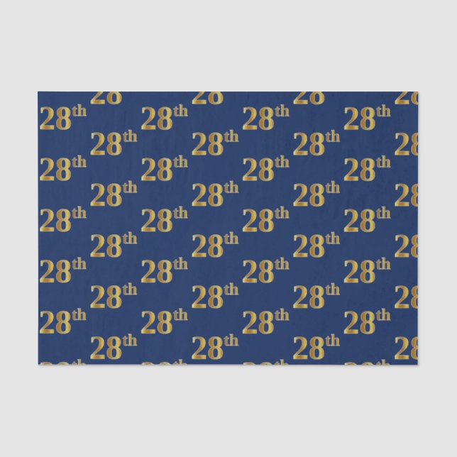 Blue, Imitats Gold 28. (Achtundzwanzigste) Veranst Seidenpapier (Vorderseite)