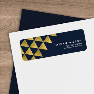 Blue Imitats Gold Triangle Abstrakt Moderne Adress