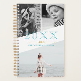 Blue Imitats Gold & White Foto Collage Planer