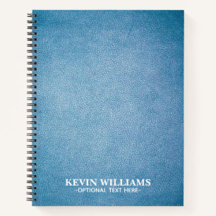 Blue Imitats Leather Textur Design personalisiert Notizbuch