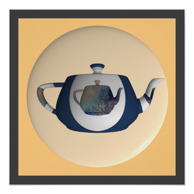 Blue Impressionist Double Teapot Poster (Vorderseite)