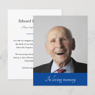 Blue in Love Memory - reduziertes Announcement-Fot Einladung