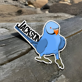 Blue Indian Ringneck Parrot Pet Bird Name Niedlich Aufkleber