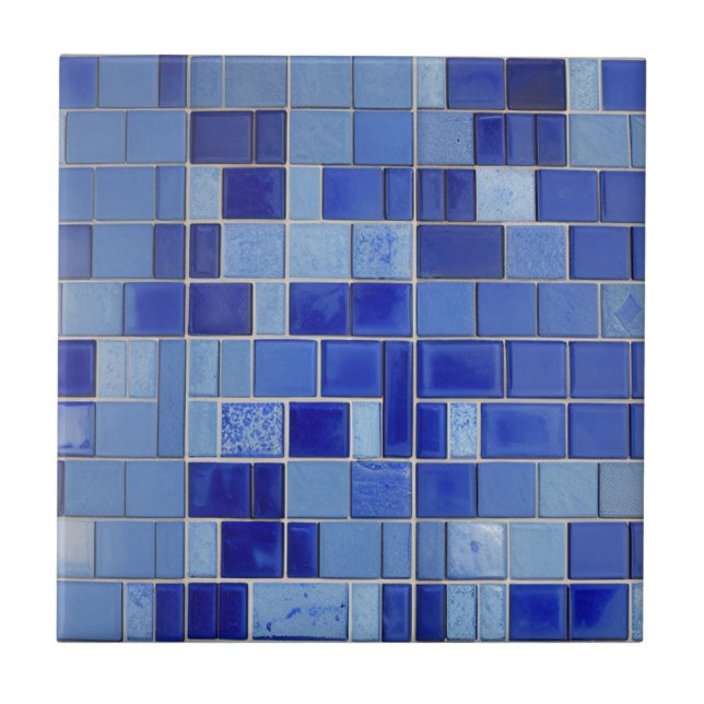 Blue indigo marine azure carreaux mur kitty voices (Devant)