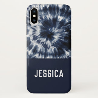 Blue Indigo Shibori Gefärbte Krawatte Individuelle Case-Mate iPhone Hülle