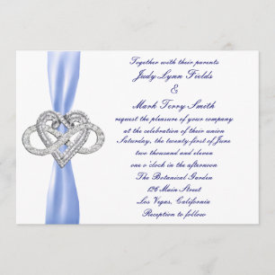 Blue Infinity Heart Faire-part de mariage