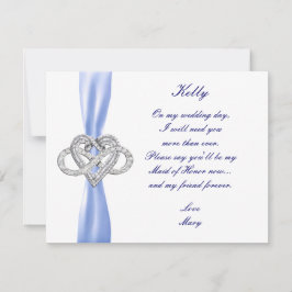 Blue Infinity Heart Trauzeugin Card Einladung