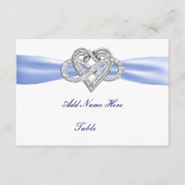 Blue Infinity Heart Wedding Table Platzkarte