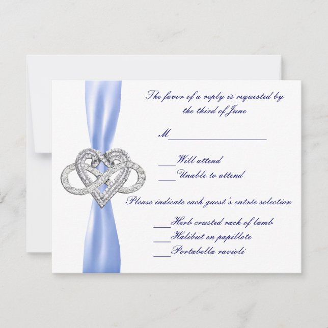 Blue Infinity Heavy Response Card RSVP Karte (Vorderseite)