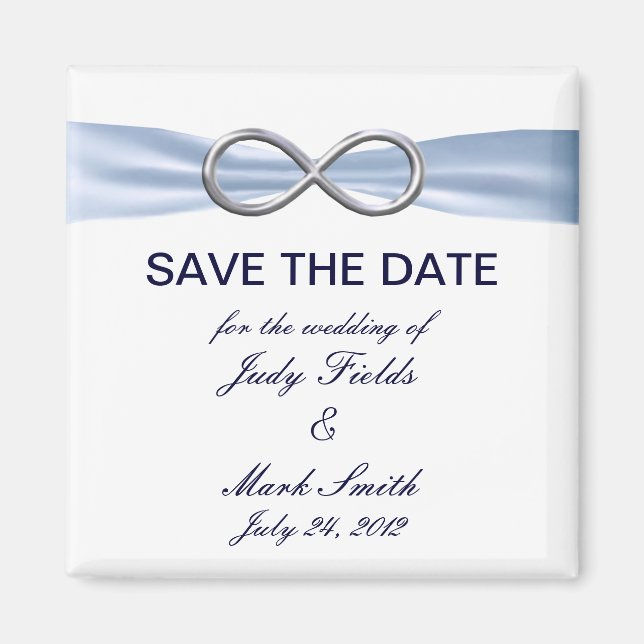 Blue Infinity Wedding Save the Date Magnet (Vorne)