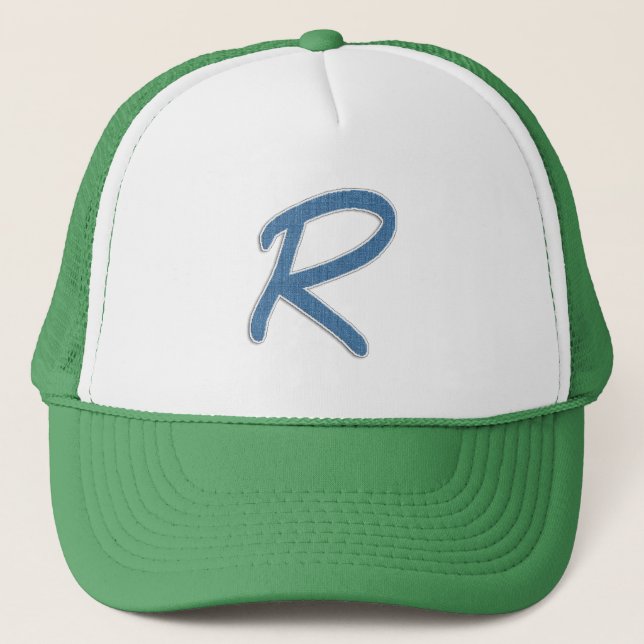 Blue Initial "R" Truckerkappe (Vorderseite)