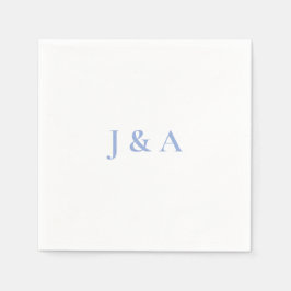 Blue Initials Wedding Napkin Serviette