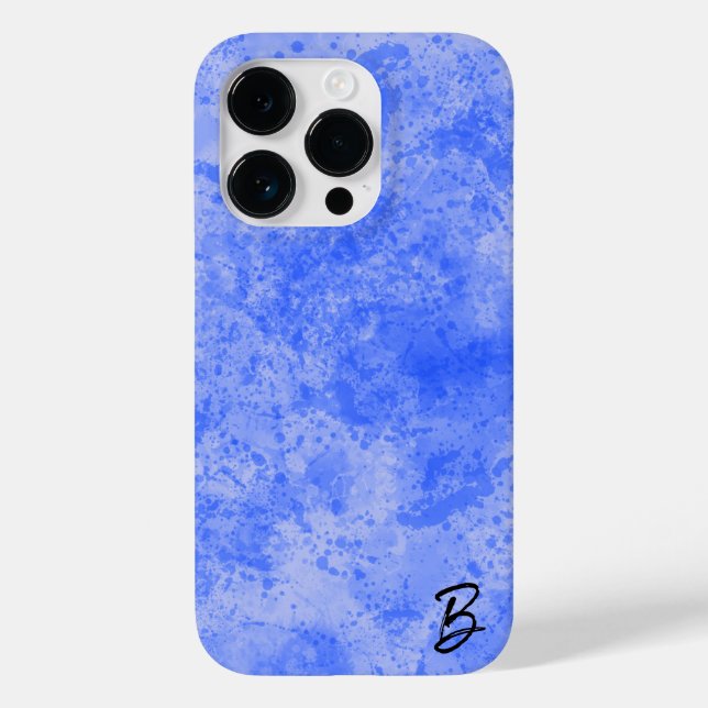 Blue Ink Mess Personalisiert Phone Case (Rückseite)