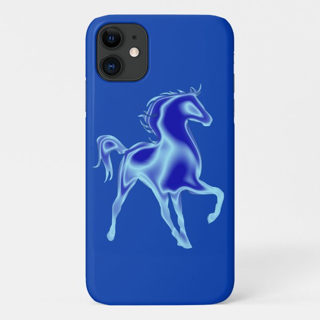 Blue iPhone Case mit Pferd (Rückseite)