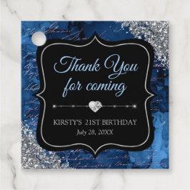 Blue Iridescent Mermaid Letters Birthday Party Geschenkanhänger