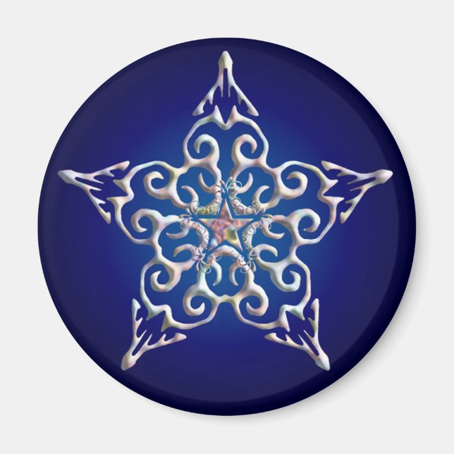 Blue Iridescent Star Magnet (Vorne)