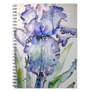 Blue Iris Blume Art Collection Notizblock